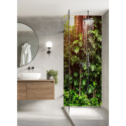 PANEL SZKLANY DO ŁAZIENKI - LIŚCIE DŻUNGLA