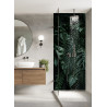 PANEL SZKLANY DO ŁAZIENKI - LIŚCIE TROPIKALNE CIEMNE