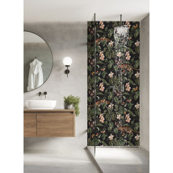 PANEL SZKLANY DO ŁAZIENKI - KWIATY JAGUAR
