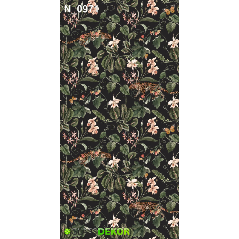 PANEL SZKLANY DO ŁAZIENKI - KWIATY JAGUAR