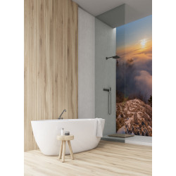 PANEL SZKLANY DO ŁAZIENKI - WSCHÓD SŁOŃCA W GÓRACH