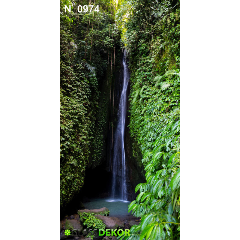 PANEL SZKLANY DO ŁAZIENKI - WODOSPAD DŻUNGLA