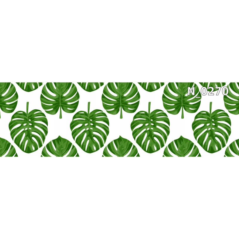 PANEL SZKLANY DO KUCHNI 200x50 cm LIŚCIE MONSTERY