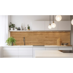 PANEL SZKLANY DO KUCHNI 200x50 cm IMITACJA DREWNA