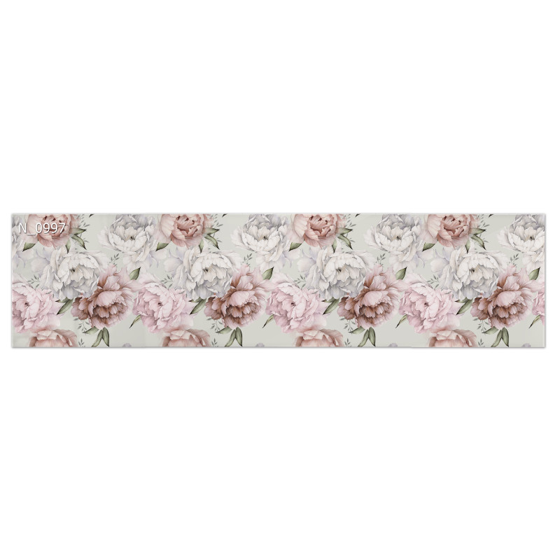 PANEL SZKLANY DO KUCHNI 200x50 cm PIWONIE