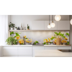 PANEL SZKLANY DO KUCHNI 200x50 cm CYTRYNY