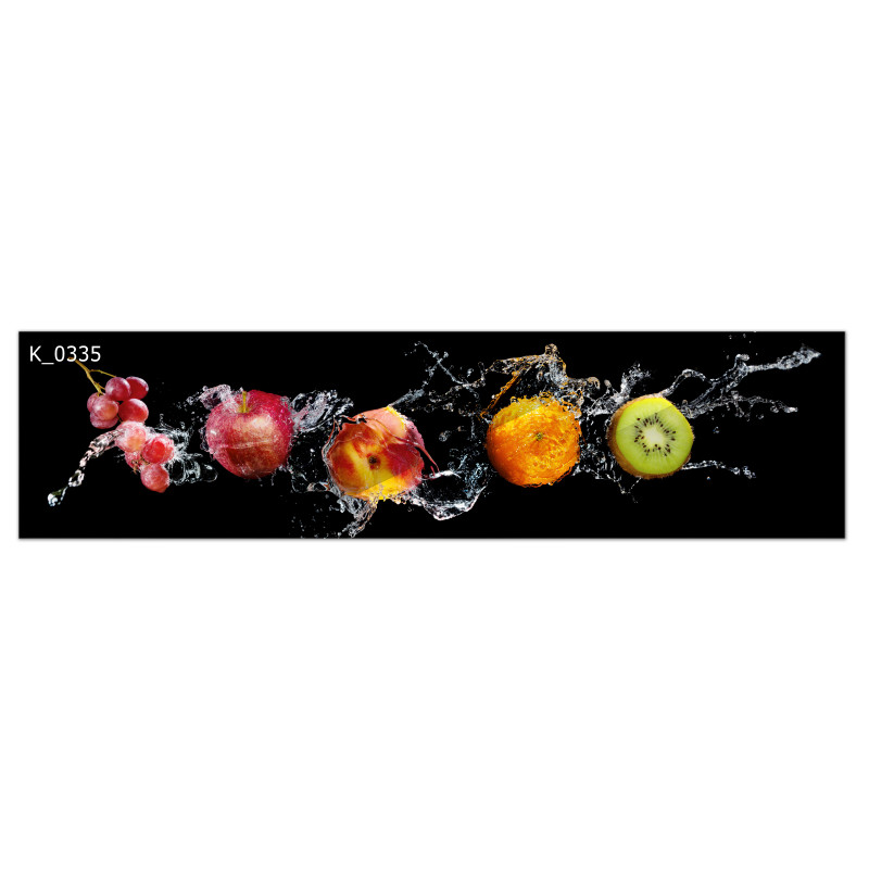 PANEL SZKLANY DO KUCHNI 200x50 cm OWOCE WODA