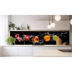 PANEL SZKLANY DO KUCHNI 200x50 cm OWOCE WODA