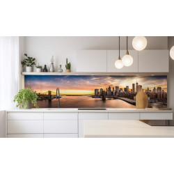 PANEL SZKLANY DO KUCHNI 200x50 cm MIASTO