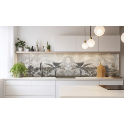 PANEL SZKLANY DO KUCHNI 200x50 cm PALMY LIŚCIE