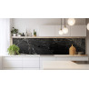 PANEL SZKLANY DO KUCHNI 200x50 cm CZARNY MARMUR