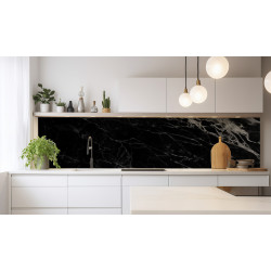 PANEL SZKLANY DO KUCHNI 200x50 cm CZARNY MARMUREK