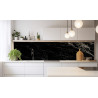 PANEL SZKLANY DO KUCHNI 200x50 cm CZARNY MARMUREK