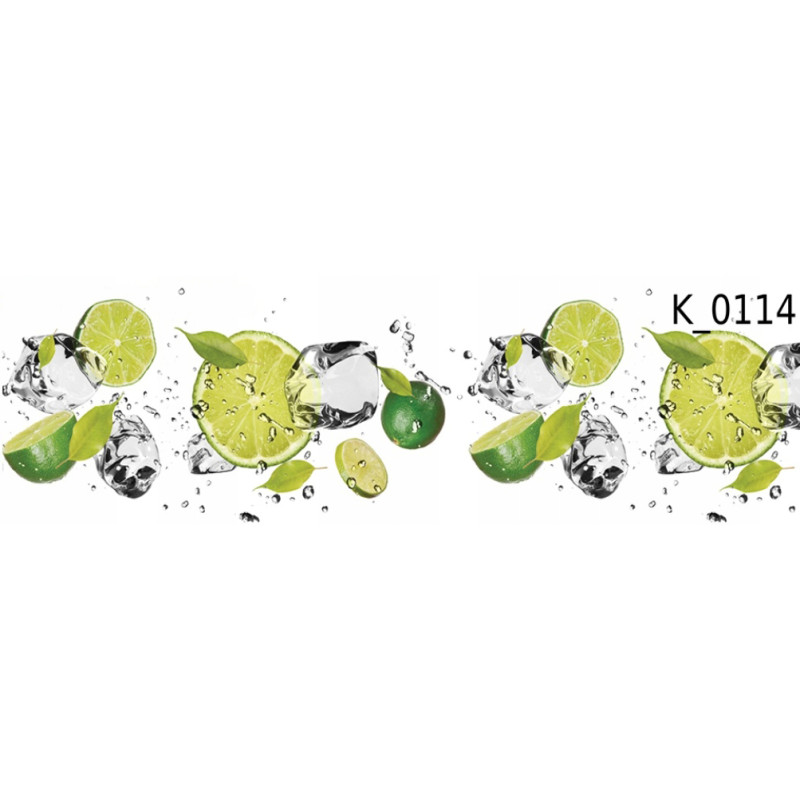 PANEL SZKLANY DO KUCHNI 200x50 cm LIMONKI LÓD