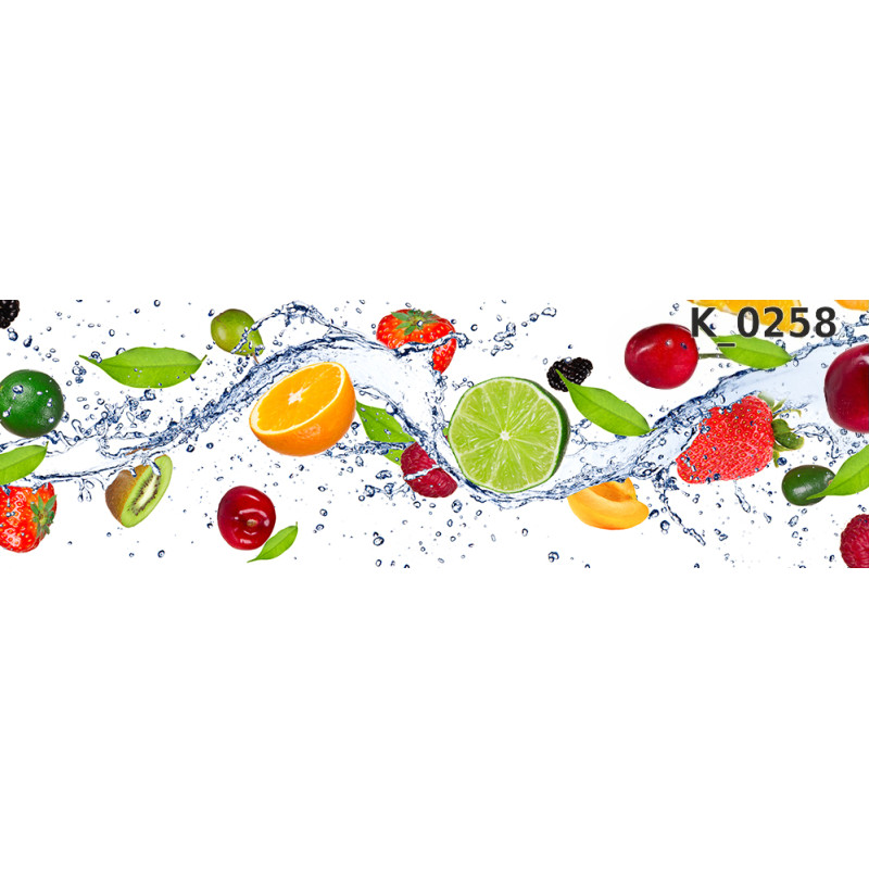 PANEL SZKLANY DO KUCHNI 200x50 cm OWOCE