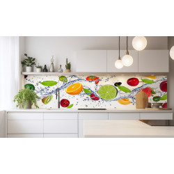 PANEL SZKLANY DO KUCHNI 200x50 cm OWOCE