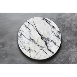 Deska szklana okrągła Marmur Biały