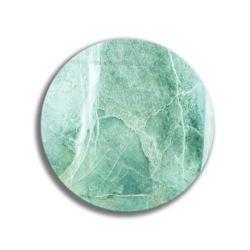 Deska szklana okrągła Marmur Zielony