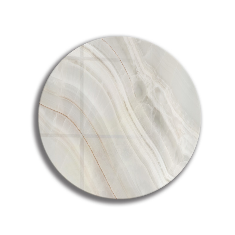 Deska szklana okrągła Marmur Jasny