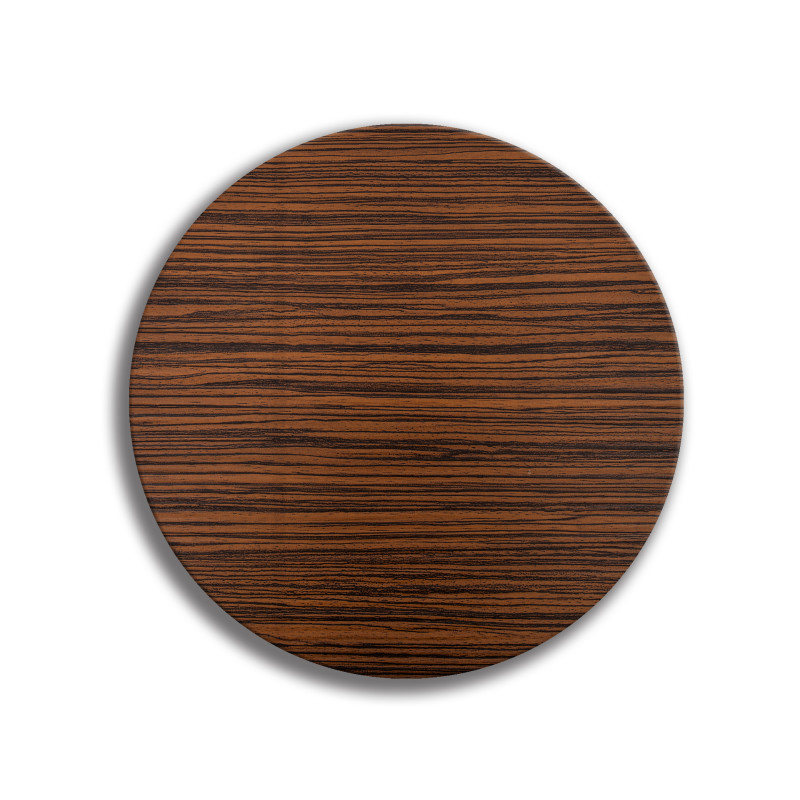 Deska szklana okrągła Drewno Ciemne Pasy