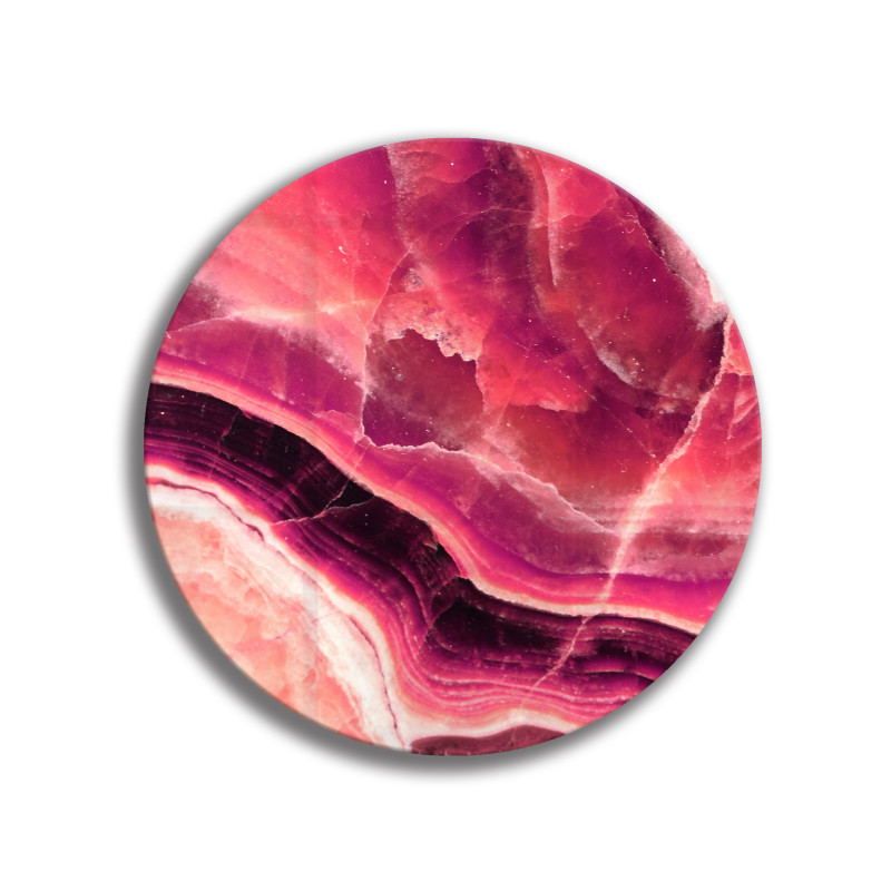 Deska szklana okrągła Różowy Agat