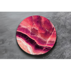 Deska szklana okrągła Różowy Agat