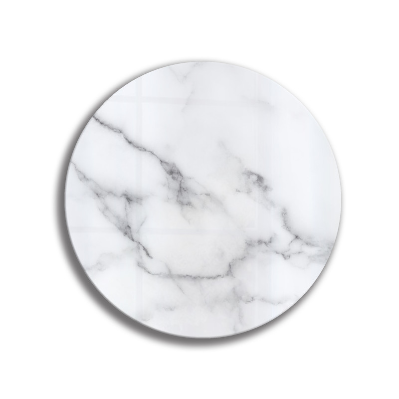 Deska szklana okrągła Jasny Marmur