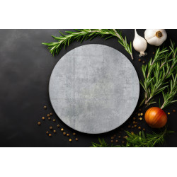 Deska szklana okrągła Beton Ciemny