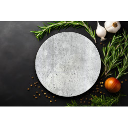 Deska szklana okrągła Beton Jasny