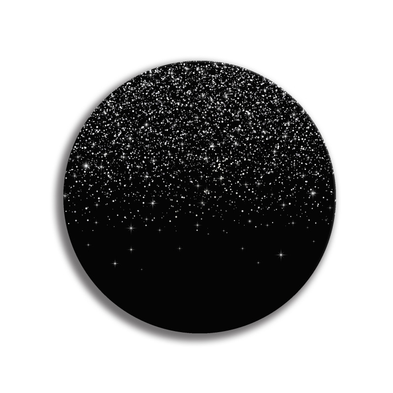 Deska szklana okrągła Czarna Gwiazdki