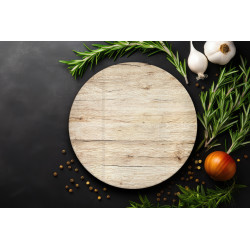 Deska szklana okrągła Faktura Drewna