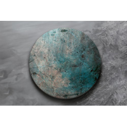 Deska szklana okrągła Niebieskie Drewno