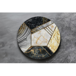 Deska szklana okrągła Marmur Mozaika