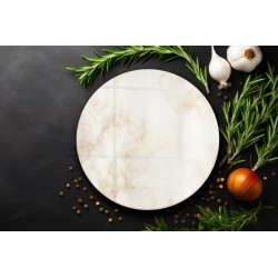 Deska szklana okrągła Marmur Beżowy