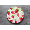 Deska szklana okrągła Truskawki