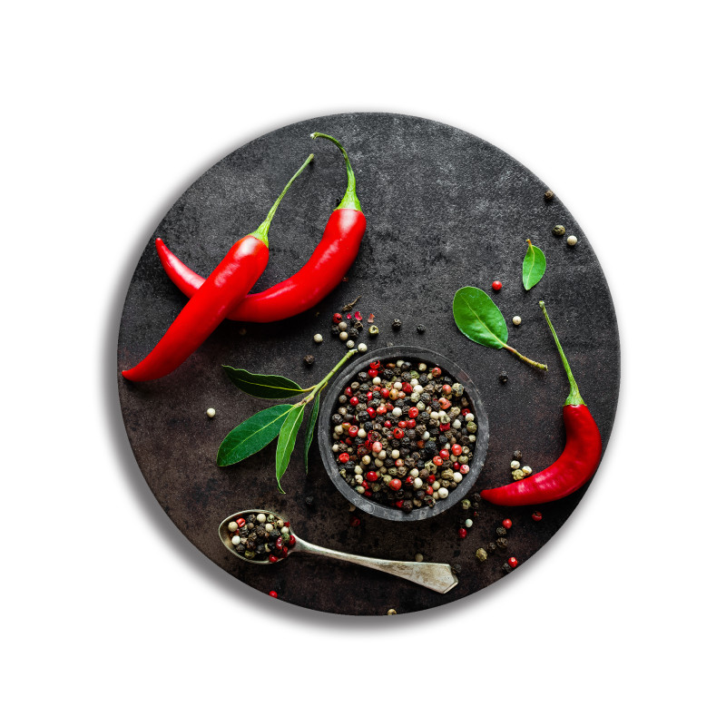 Deska szklana okrągła Przyprawy Papryka