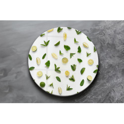 Deska szklana okrągła Limonki Liście
