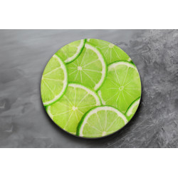 Deska szklana okrągła Limonki Plastry
