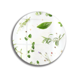 Deska szklana okrągła Zioła