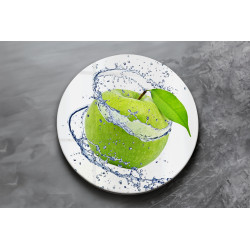 Deska szklana okrągła Zielone Jabłuszko