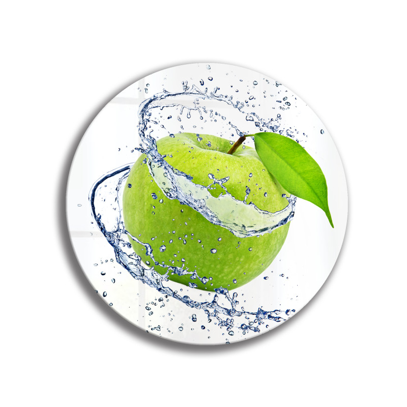 Deska szklana okrągła Zielone Jabłuszko