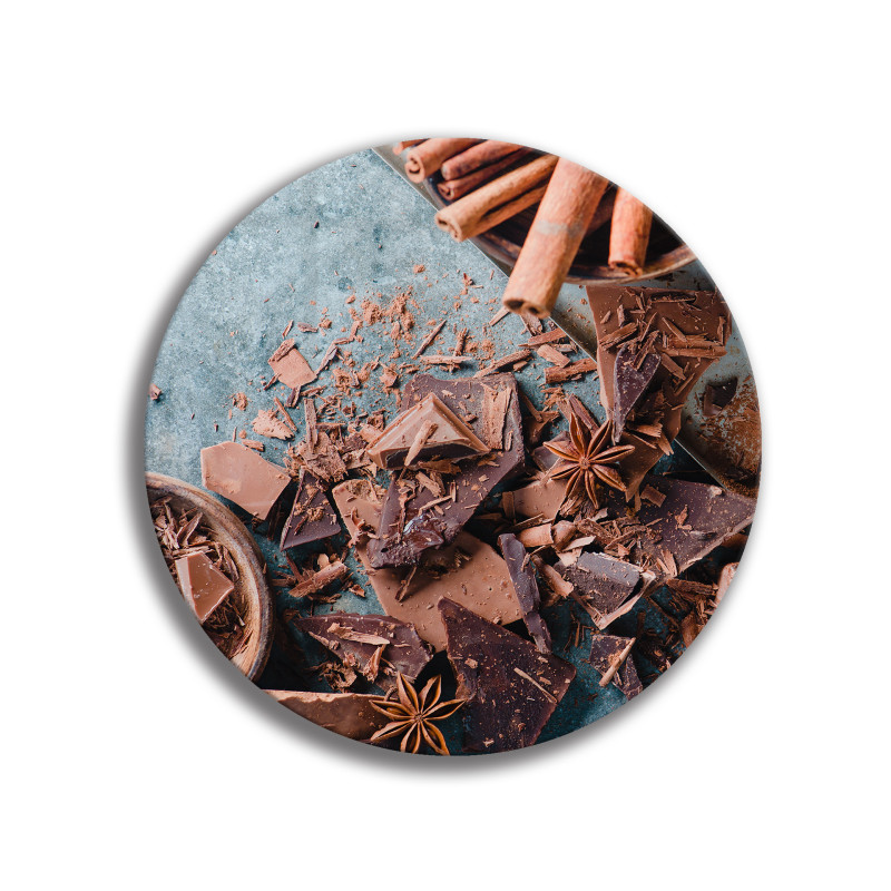 Deska szklana okrągła Czekolada Przyprawy