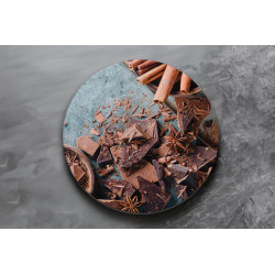 Deska szklana okrągła Czekolada Przyprawy