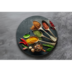 Deska szklana okrągła Łyżki Przyprawy