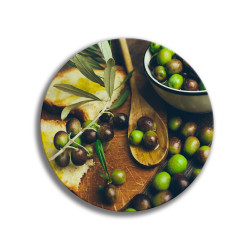 Deska szklana okrągła Oliwki