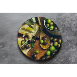 Deska szklana okrągła Oliwki