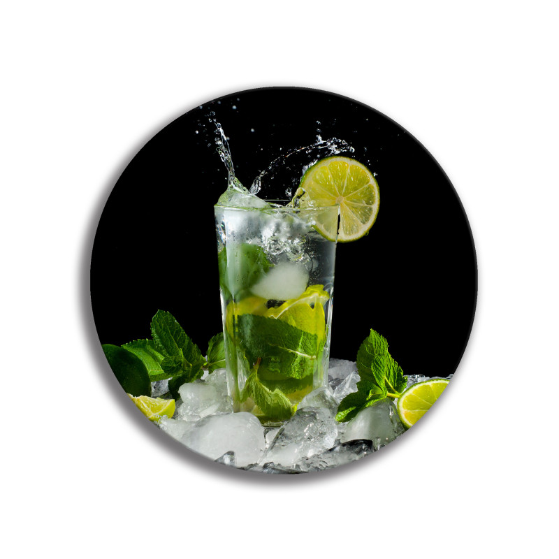 Deska szklana okrągła Limonka Drink
