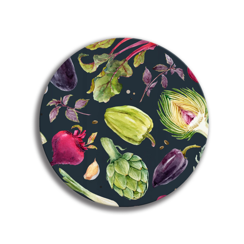 Deska szklana okrągła Warzywa