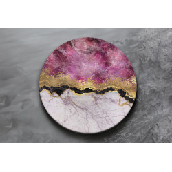 Deska szklana okrągła Różowy Marmur