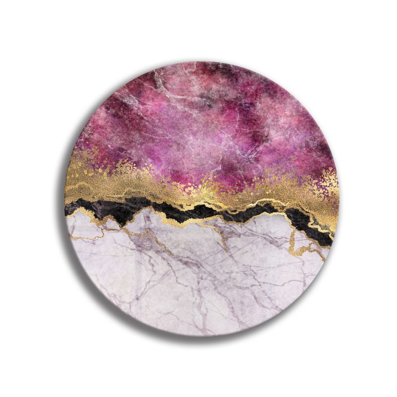 Deska szklana okrągła Różowy Marmur